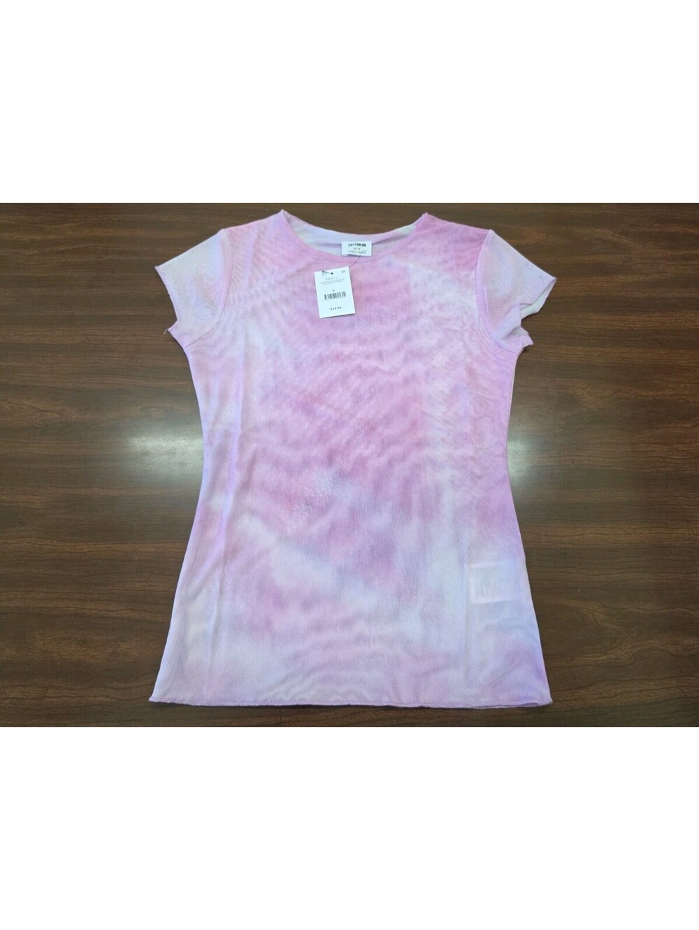 Cotton On NWT Ashley Mesh Sheer Top Pink Tie Dye Babydoll Y2K Fairycore Size S